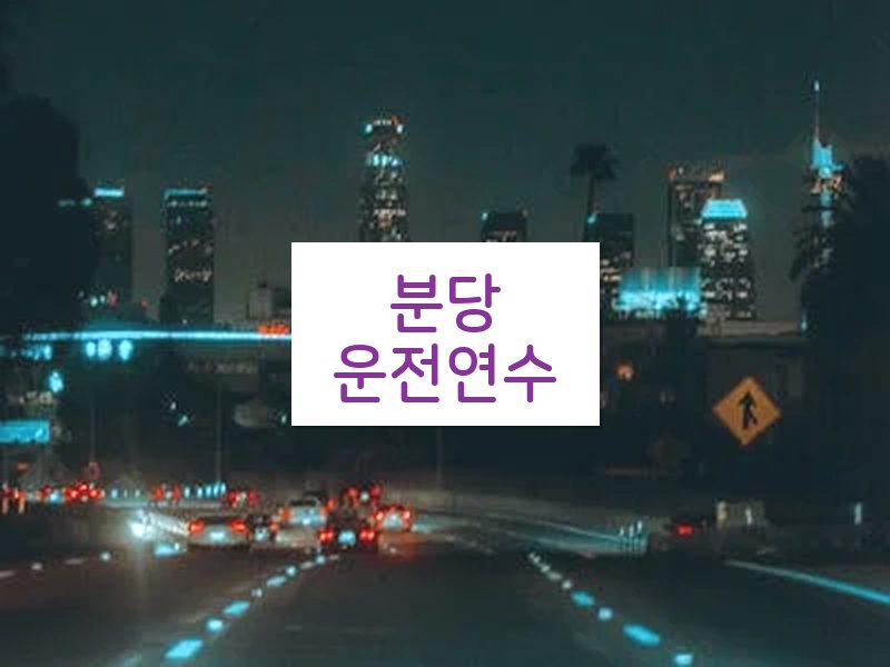 분당운전연수 후기