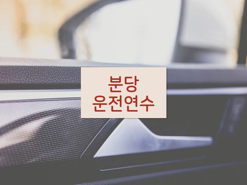 분당운전연수 후기