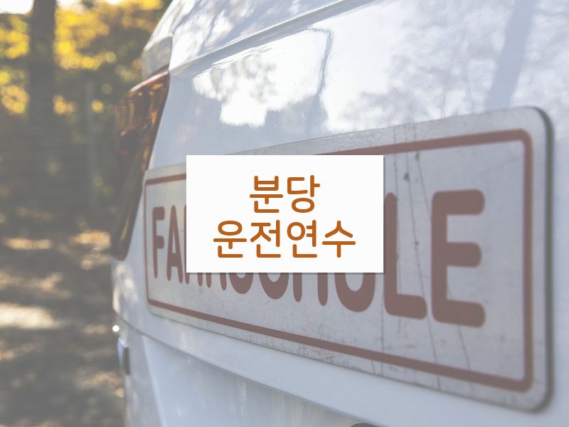 분당운전연수 후기