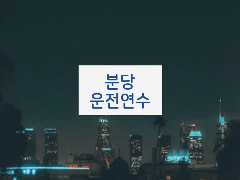 분당운전연수 후기