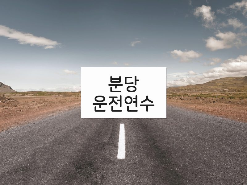 분당운전연수 후기