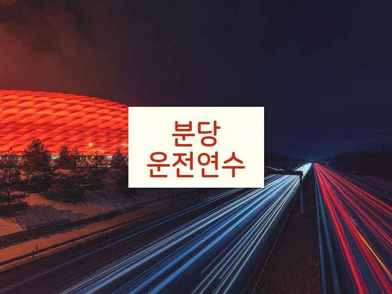 분당운전연수 후기