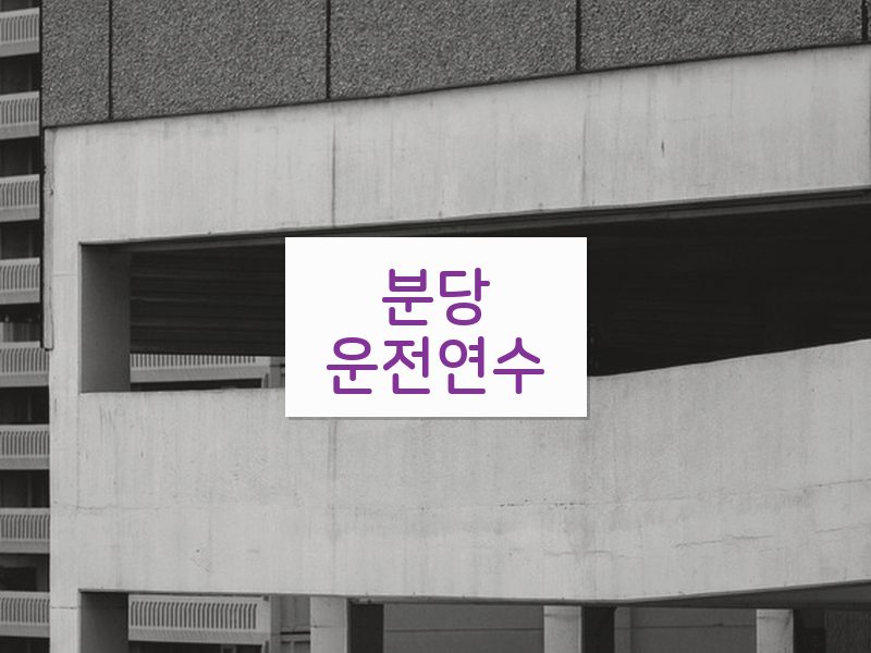 분당운전연수 후기