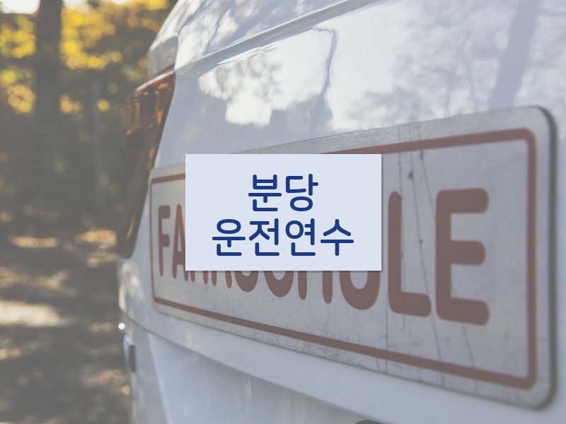 분당운전연수 후기