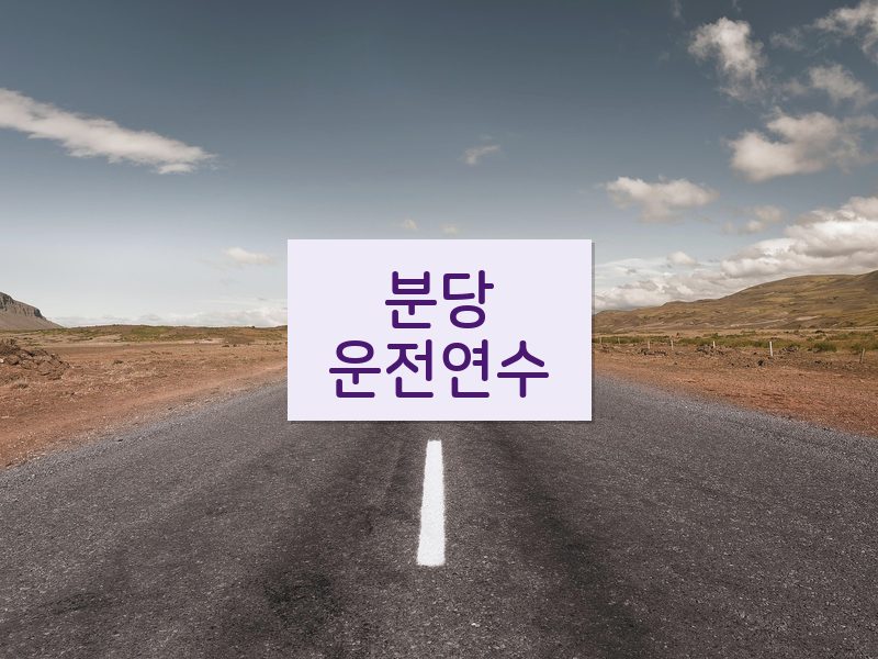 분당운전연수 후기