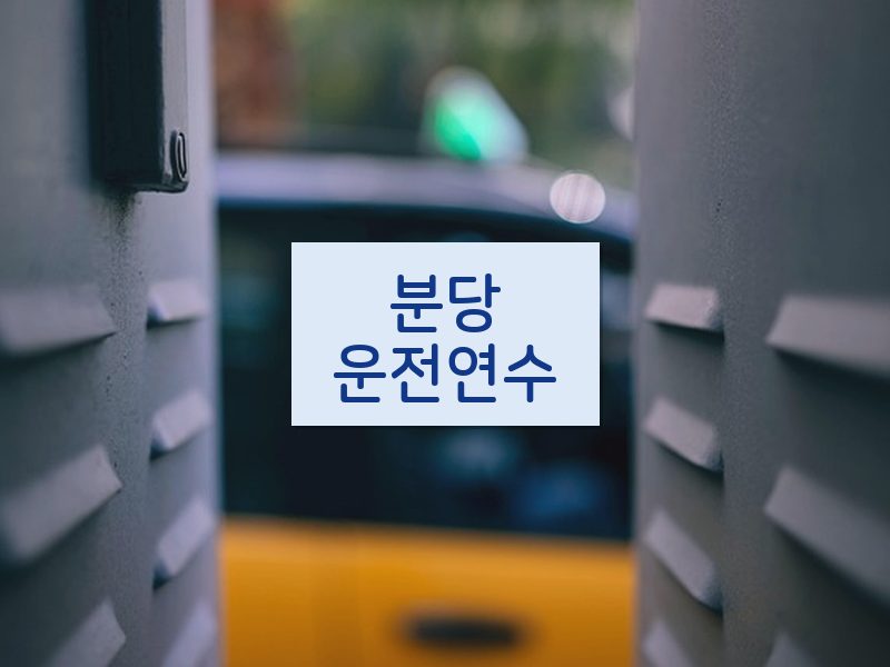 분당운전연수 후기