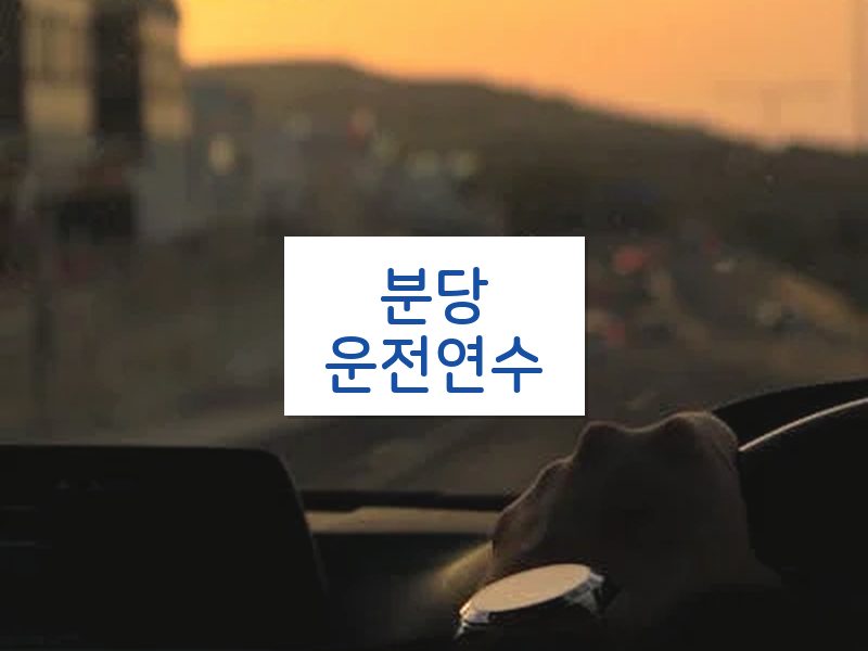 분당운전연수 후기