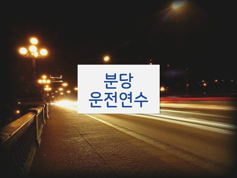 분당운전연수 후기