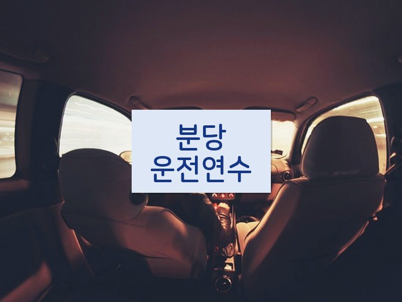 분당운전연수 후기