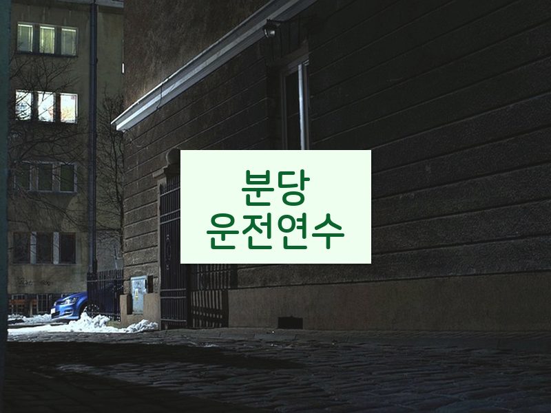 분당운전연수 후기