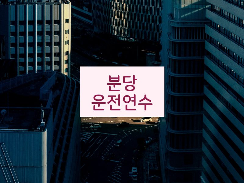 분당운전연수 후기