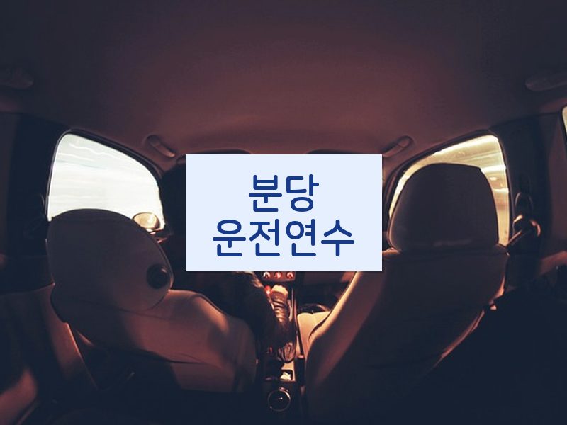 분당운전연수 후기