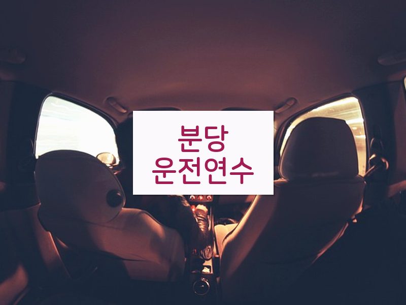 분당운전연수 후기
