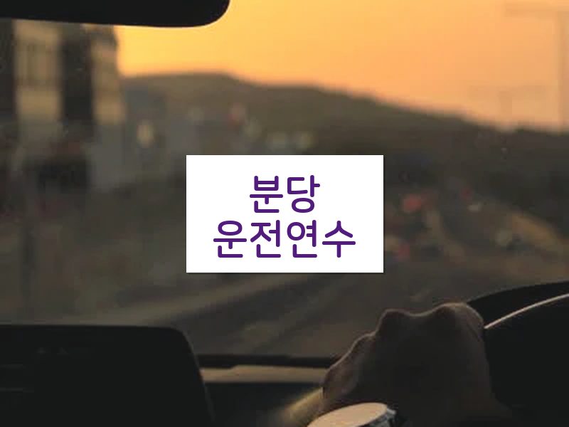 분당운전연수 후기