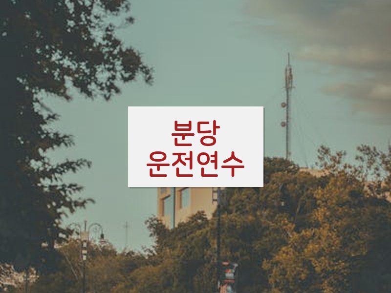 분당운전연수 후기