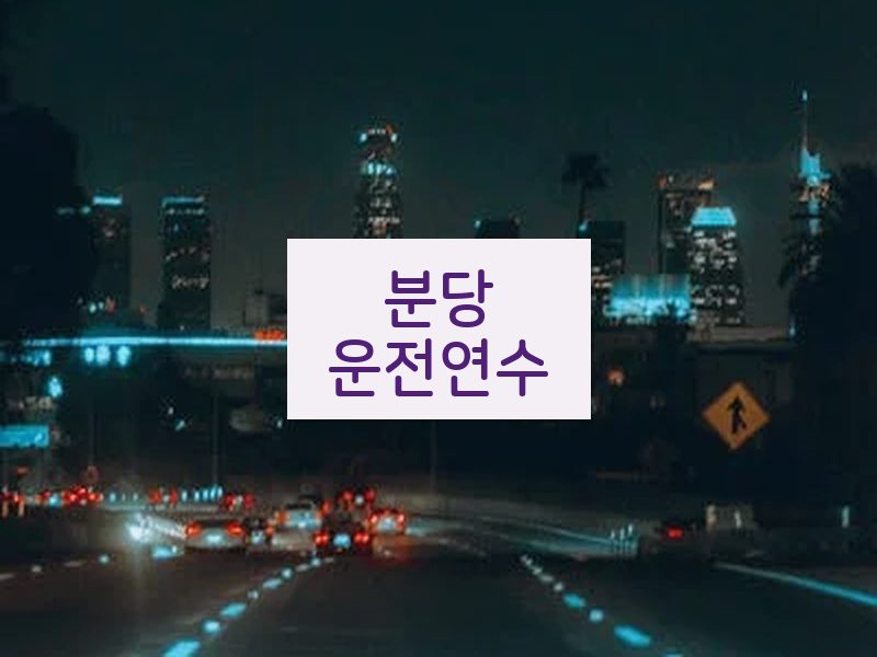 분당운전연수 후기