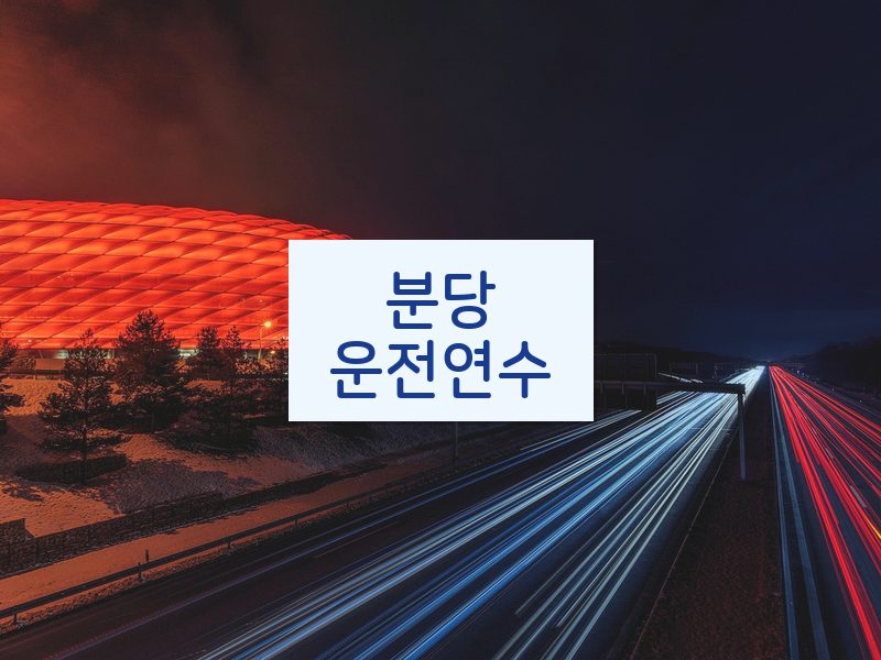 분당운전연수 후기