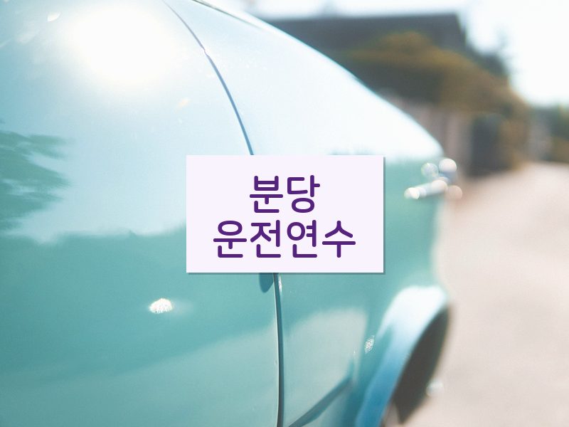 분당운전연수 후기