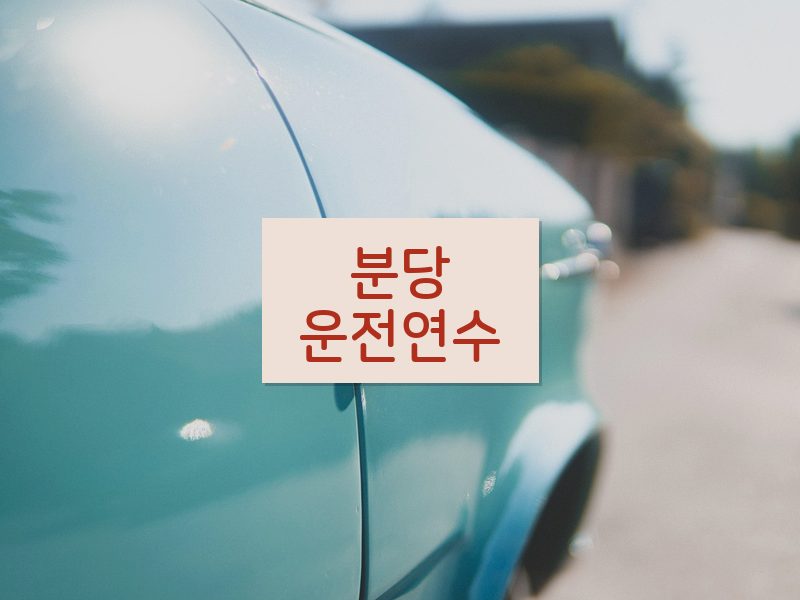 분당운전연수 후기