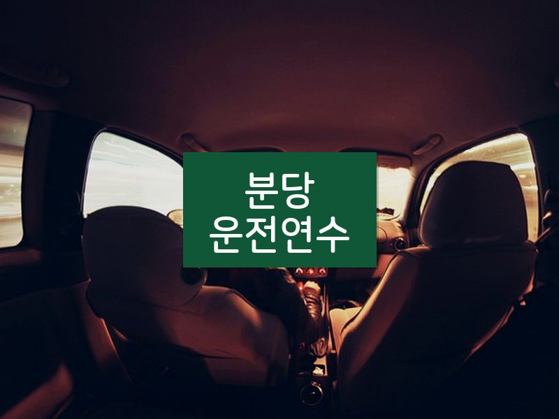 분당운전연수 후기