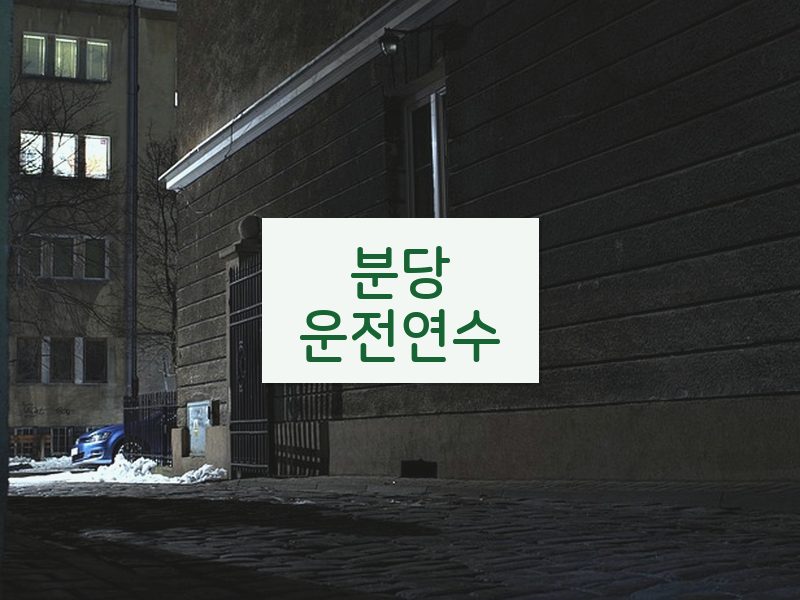 분당운전연수 후기