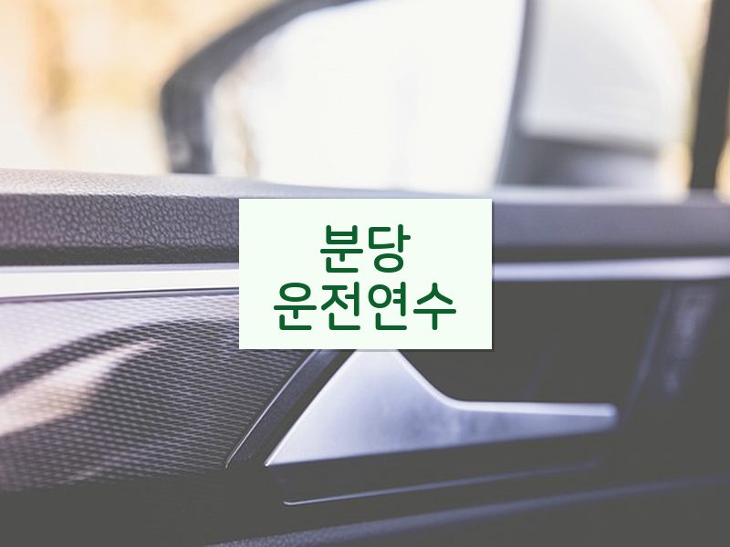분당운전연수 후기
