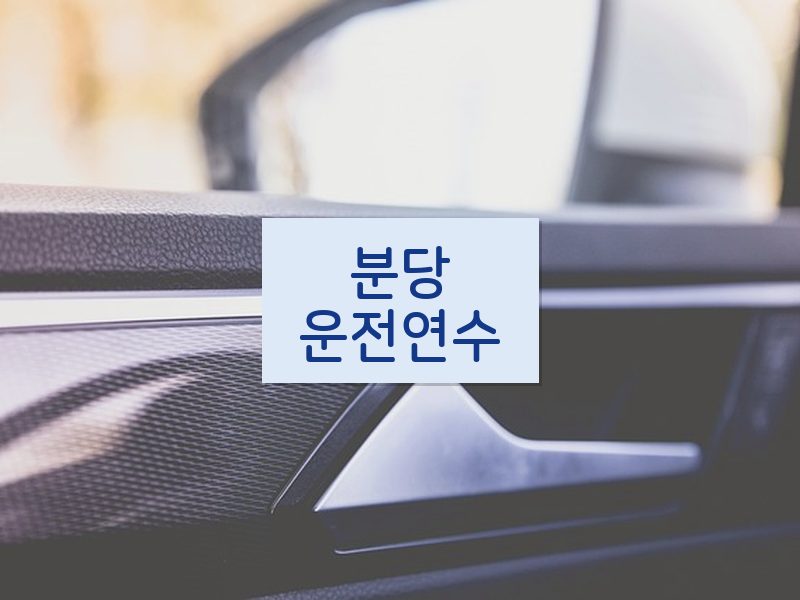 분당운전연수 후기