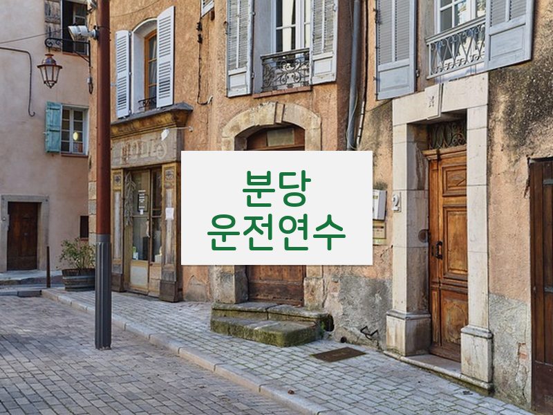 분당운전연수 후기