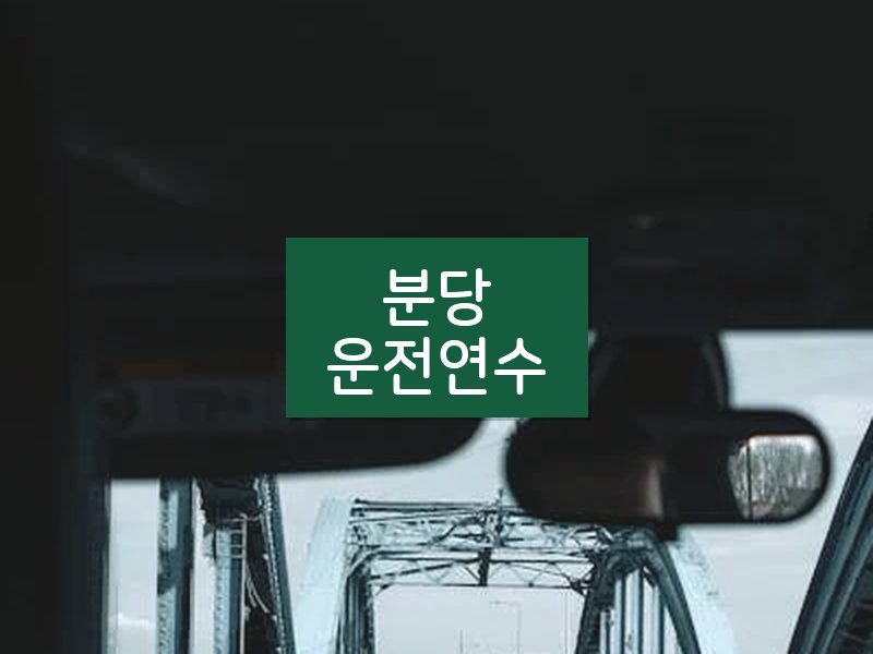 분당운전연수 후기