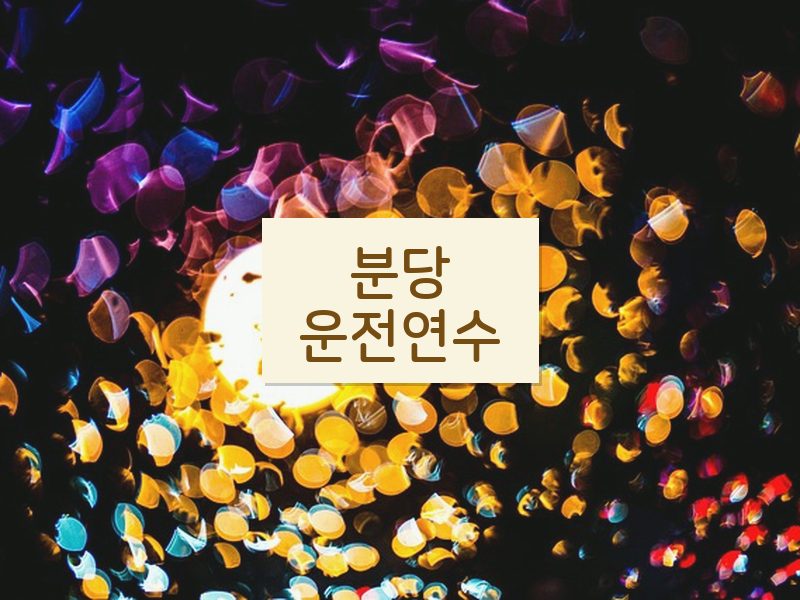 분당운전연수 후기