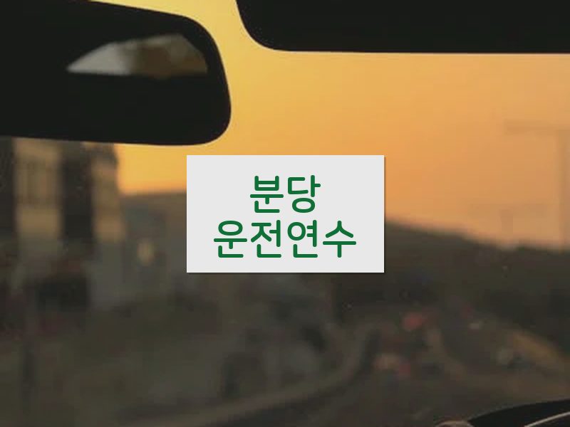 분당운전연수 후기
