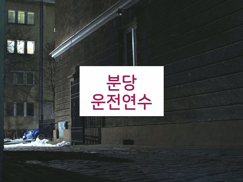 분당운전연수 후기