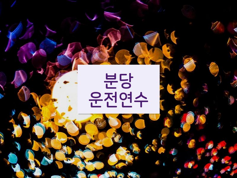 분당운전연수 후기