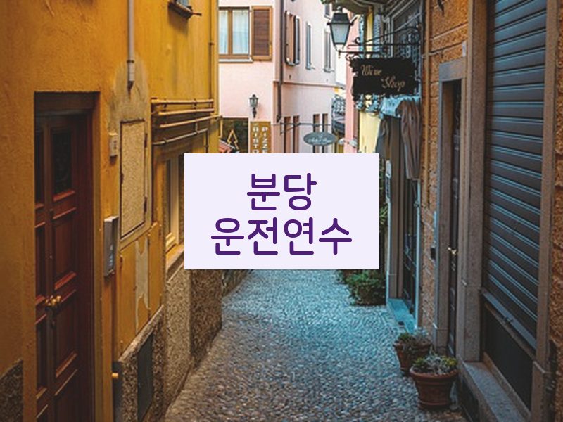 분당운전연수 후기