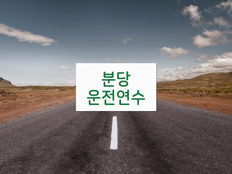 분당운전연수 후기