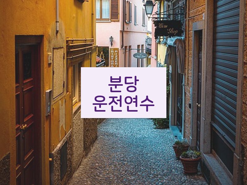 분당운전연수 후기