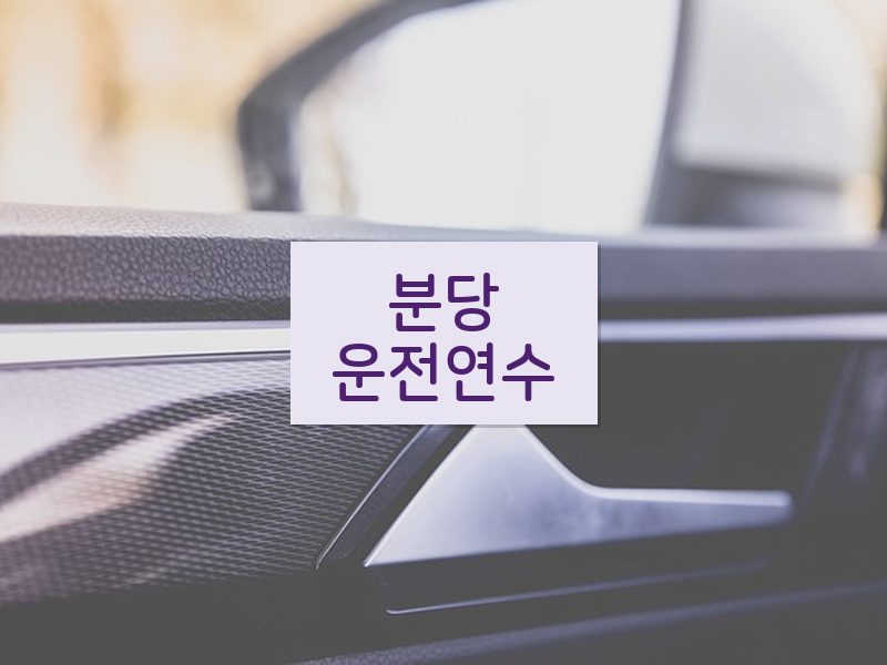 분당운전연수 후기