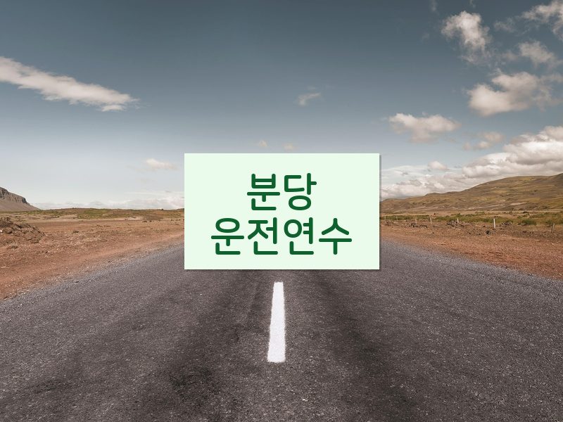 분당운전연수 후기