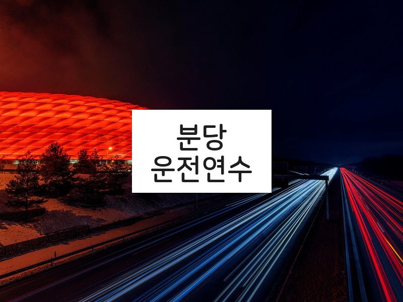 분당운전연수 후기