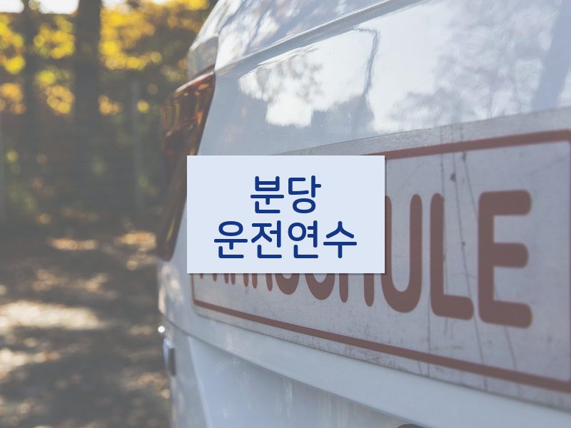 분당운전연수 후기