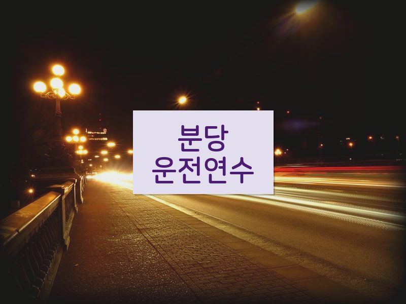 분당운전연수 후기