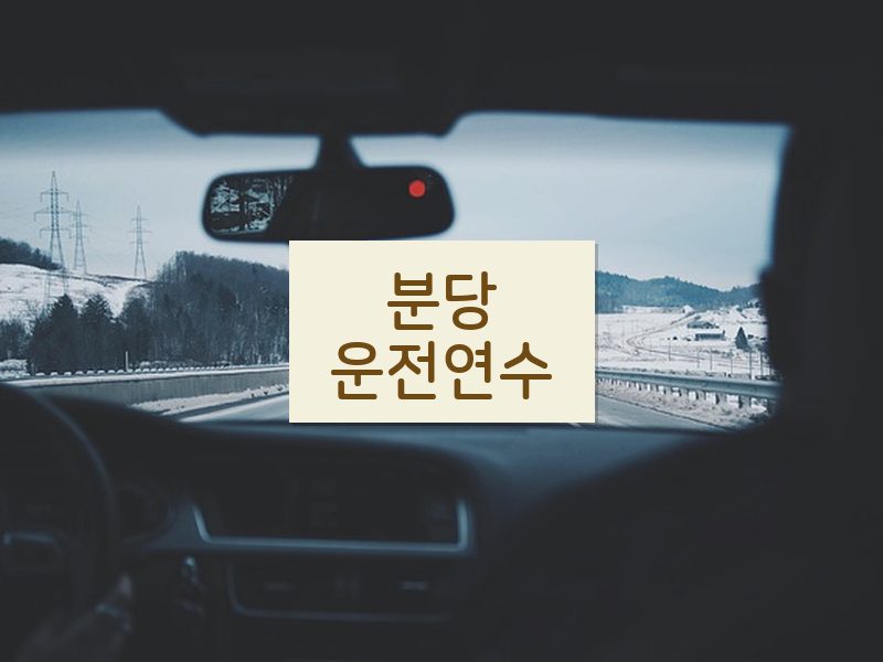 분당운전연수 후기
