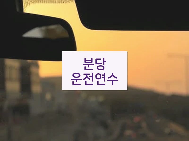 분당운전연수 후기