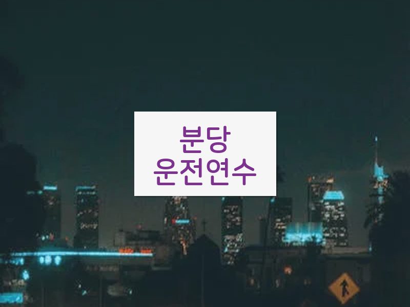 분당운전연수 후기