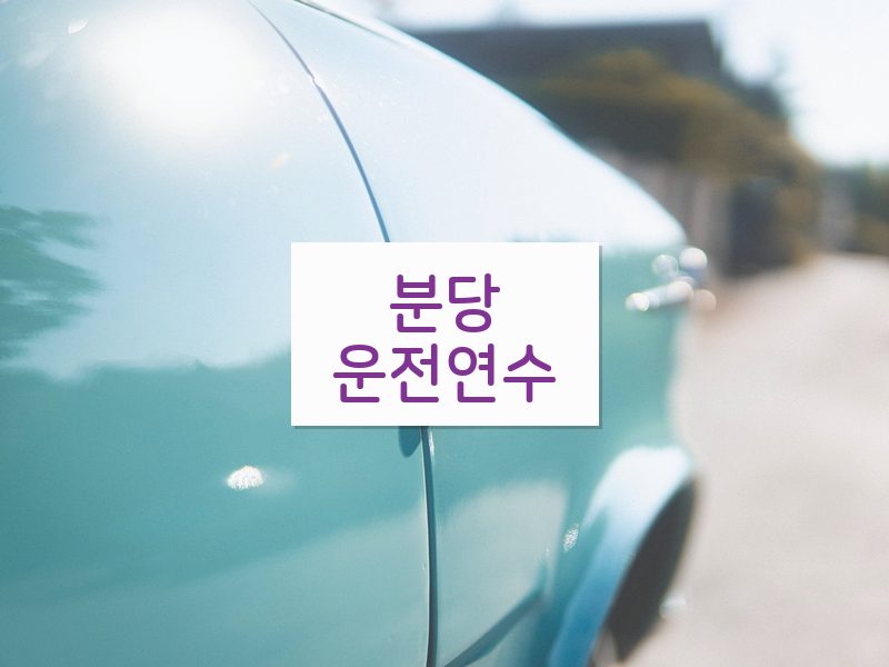 분당운전연수 후기
