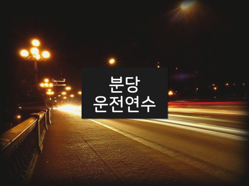 분당운전연수 후기