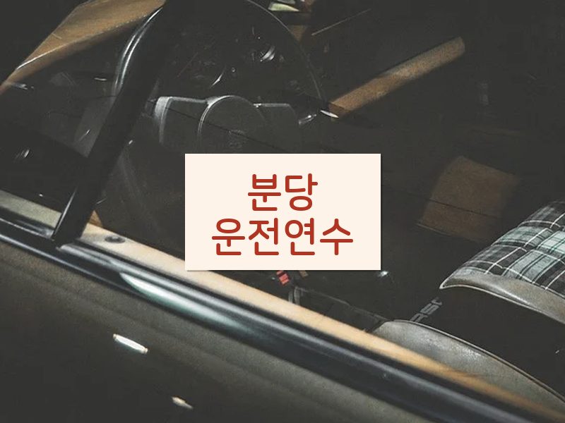 분당운전연수 후기