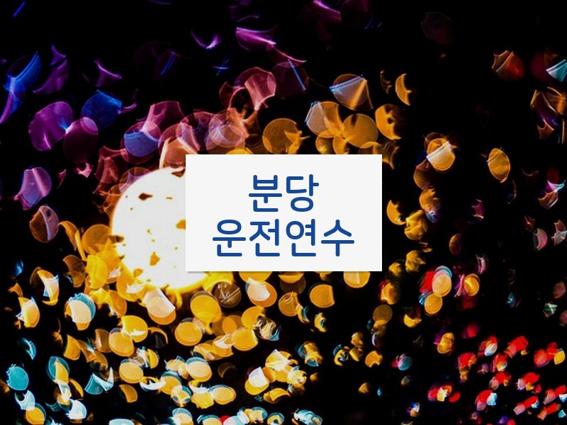 분당운전연수 후기