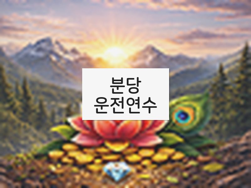 분당운전연수 후기