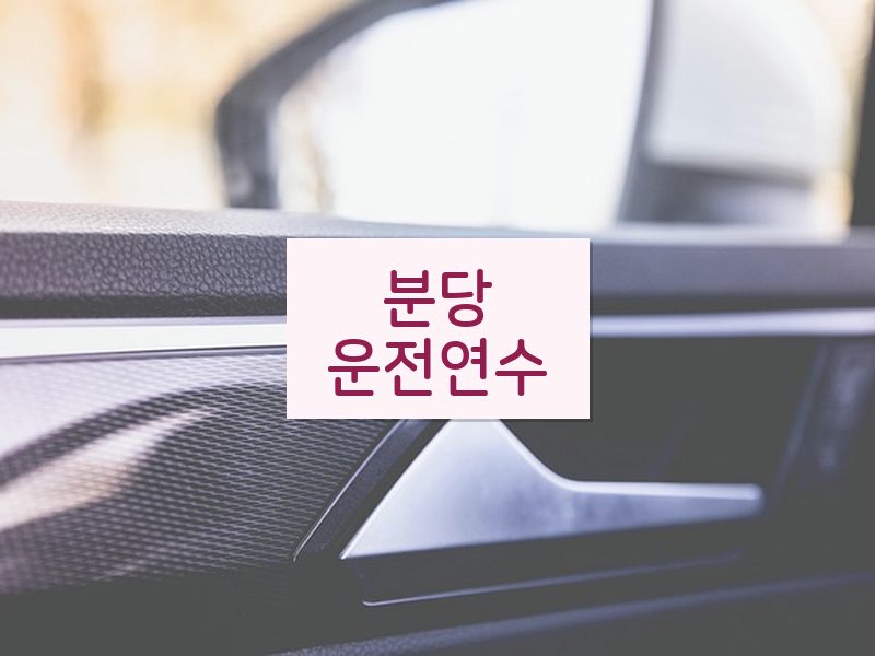 분당운전연수 후기
